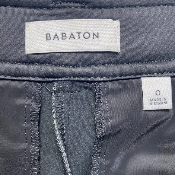 Aritzia Babaton Vegan Leather Command Cropped Pants Women Size 0 Black Mid-Rise - Picture 3 of 15